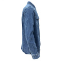 Men's Retro Two Pocket Casual Work Wear Denim Shirt